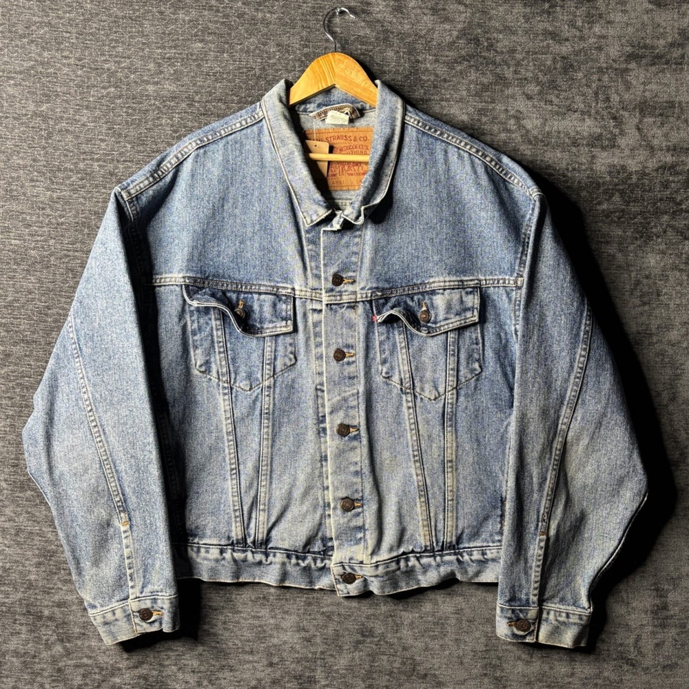 Vintage Y2K Levis 70598 4891 Denim Trucker Jacket Light Wash Mens Large Western